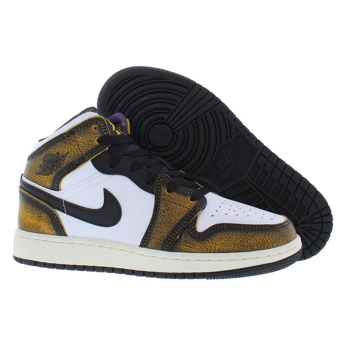 Nike Air Jordan 1 Mid SE Leather GS Boys Shoes Size 4 Color: