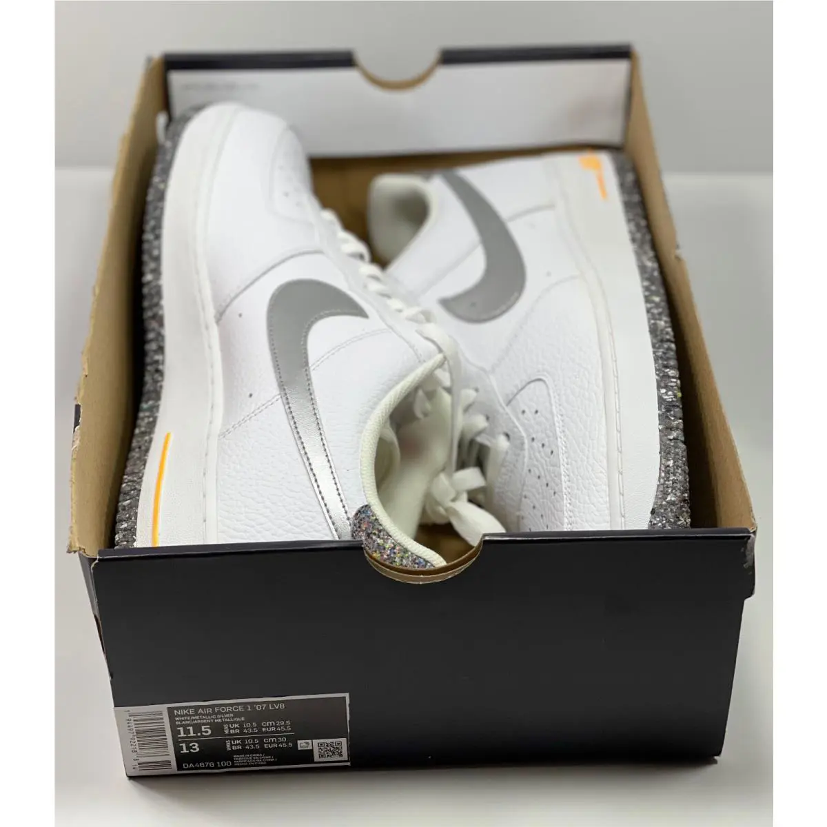 Nike shoes - AIR FORCE 1 07 LV8 - DA4676 100 - WHITE/METALLIC SILVER (UPC: 194497922188) 7