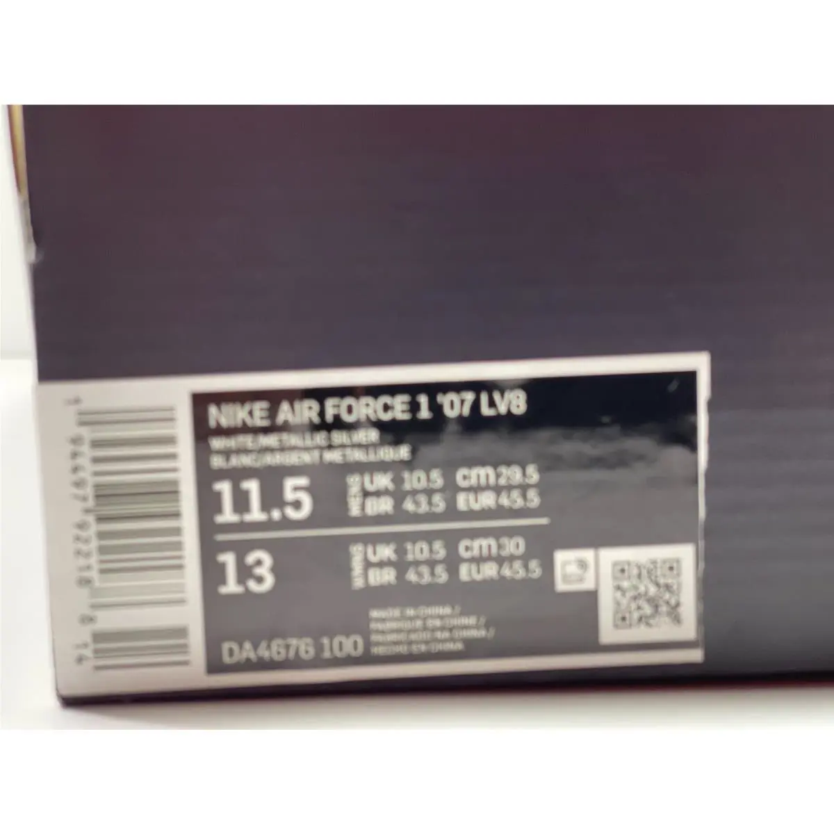 Nike shoes - AIR FORCE 1 07 LV8 - DA4676 100 - WHITE/METALLIC SILVER (UPC: 194497922188) 8