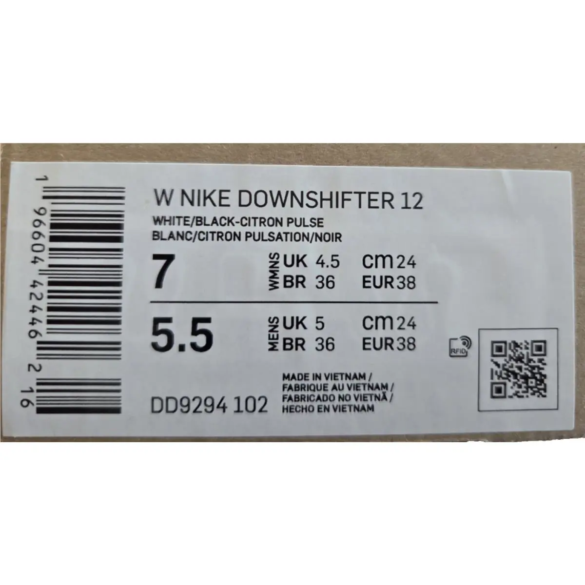 Nike shoes - Nike Downshifter 12 - Downshifter - DD9294-102 - White Black Citron Pulse 4