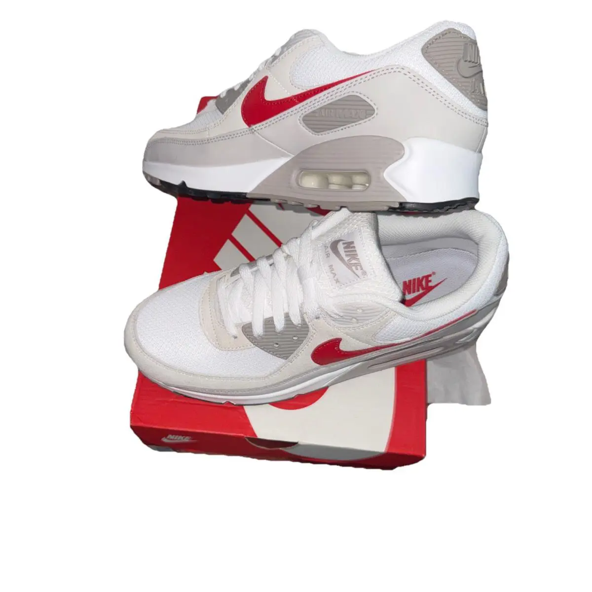 Nike shoes - Nike Air Max 90 - Air Max - White/College Grey/Vast Grey/University Red 0
