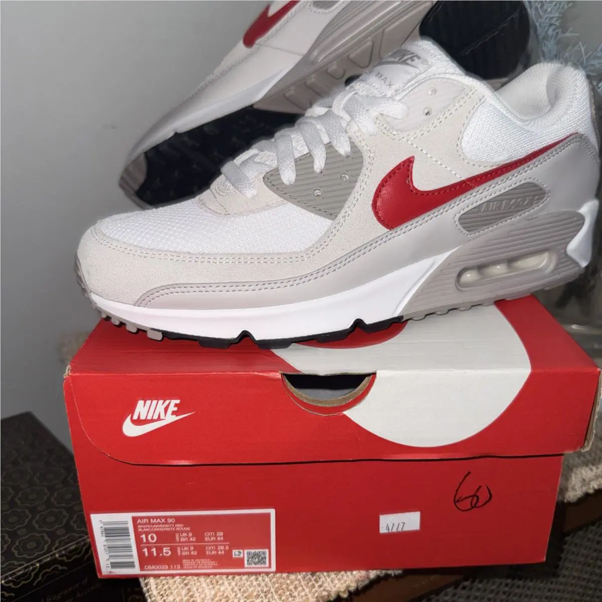 Nike shoes - Nike Air Max 90 - Air Max - White/College Grey/Vast Grey/University Red 1