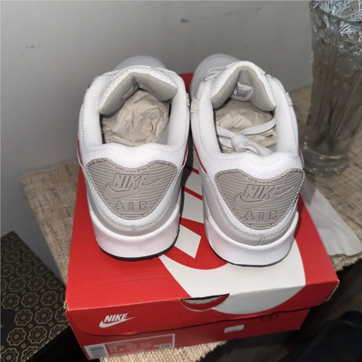 Nike shoes - Nike Air Max 90 - Air Max - White/College Grey/Vast Grey/University Red 3