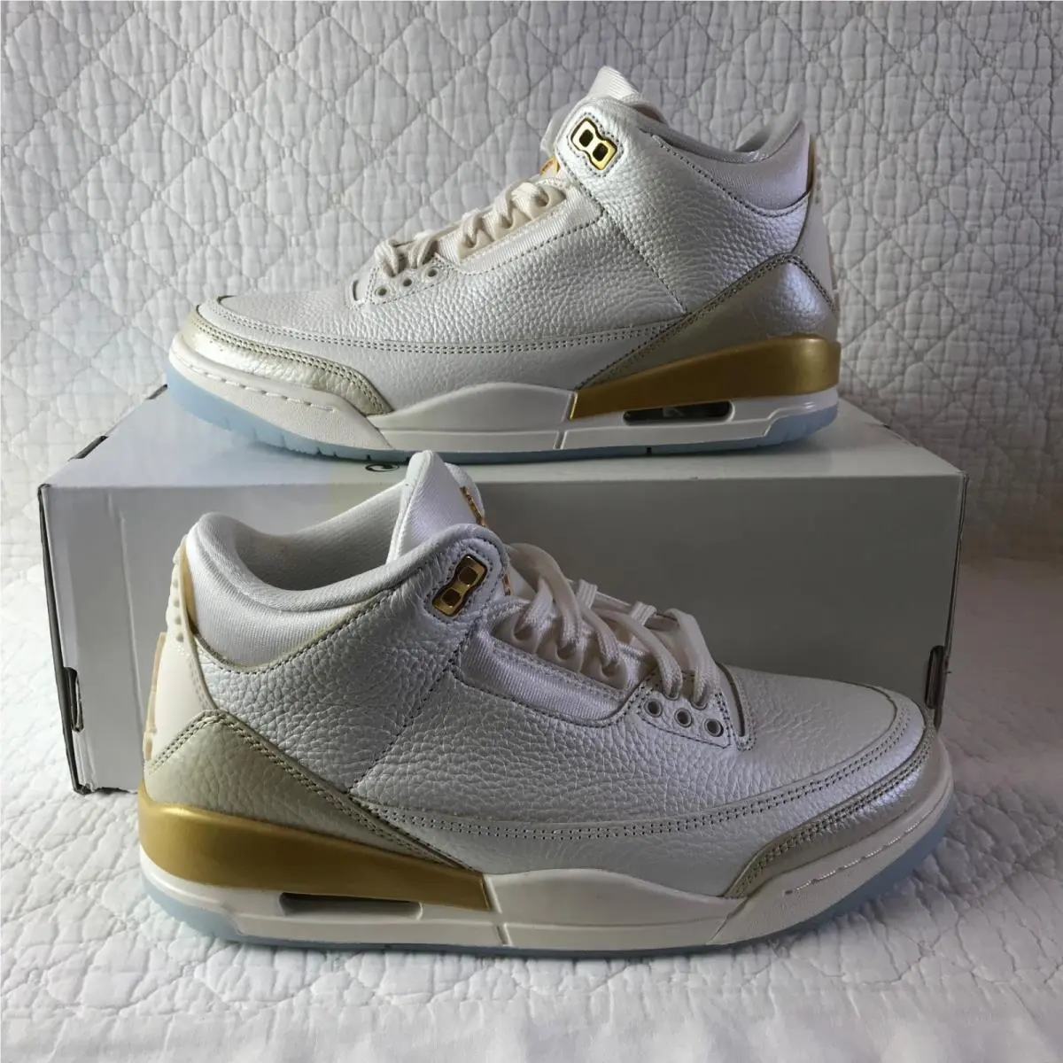 Air Jordan 3 Retro Shoes Women’s SZ 9 Sail Team Gold Pale Ivory IB2255-100 by Nike