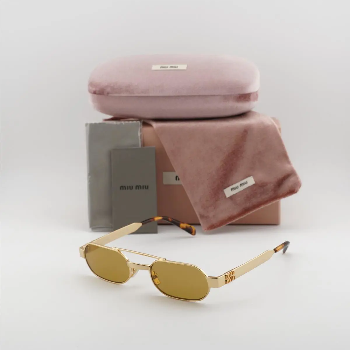 Miu Miu MUB52S 22M10Y Gold/brown 52-21-135 Sunglasses