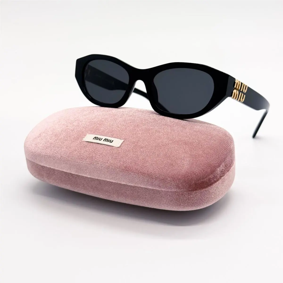 Miu Miu Sunglasses MUA03S 16K08Z Women Black MU A03S Smu A03 Eyewear