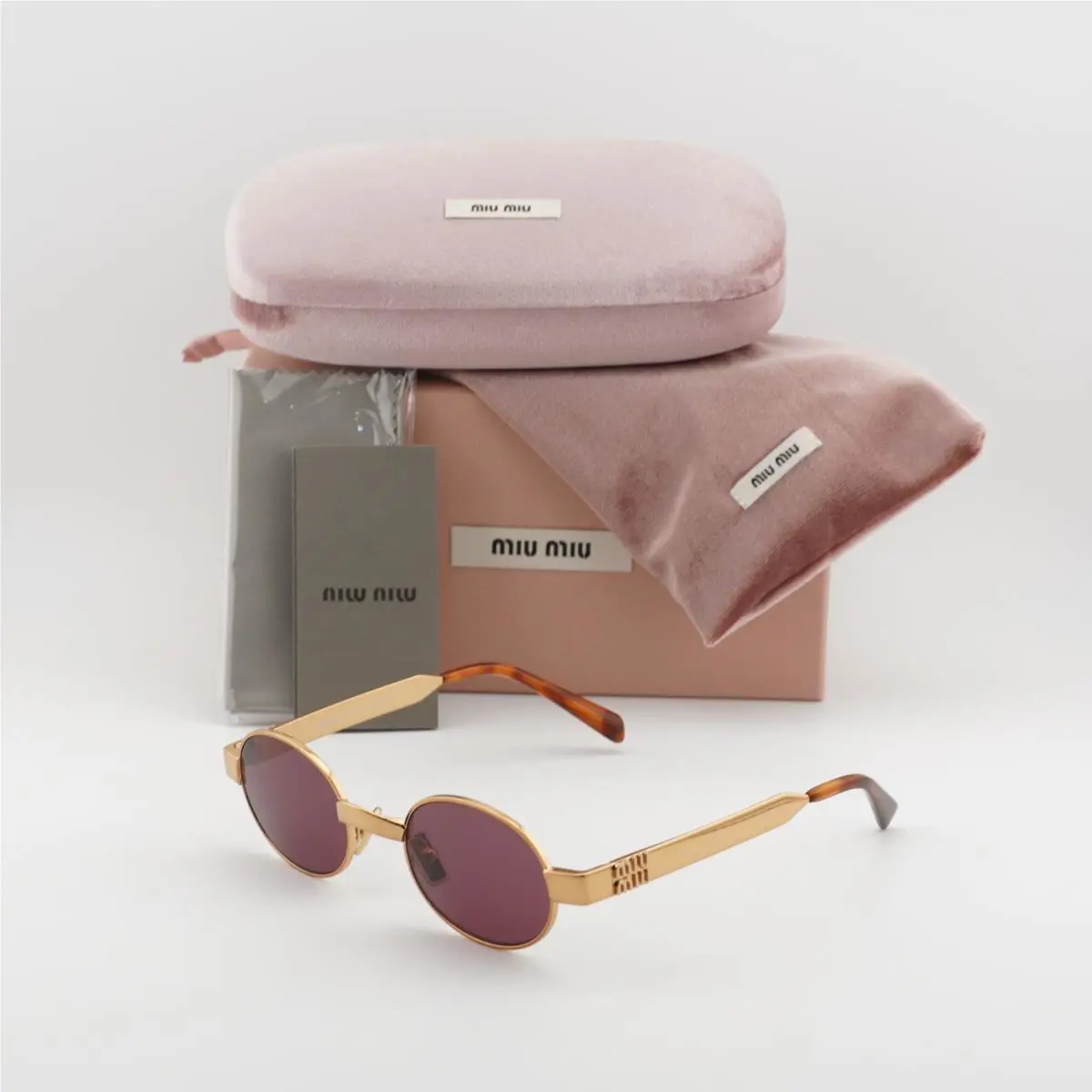 Miu Miu MUB51S 7OE30Y Brass/dark Violet 47-21-135 Sunglasses