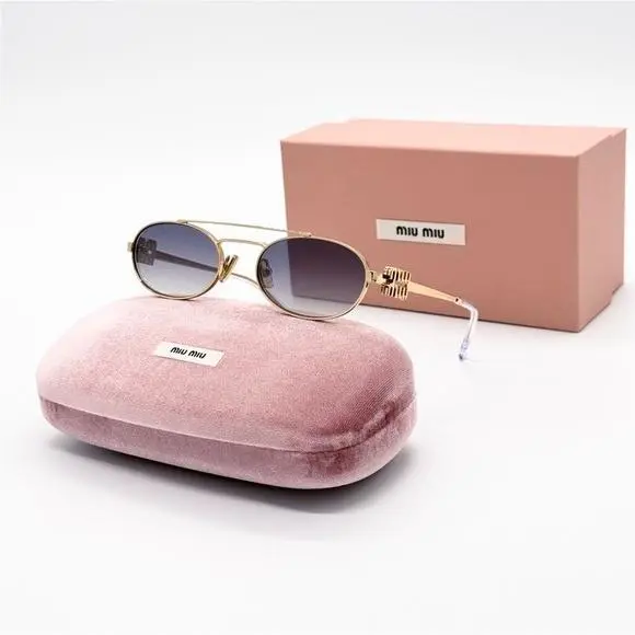 Miu Miu MU54ZS 5AK30C Women Sunglasses Smu 54Z Gold Oval MU 54ZS 5AK30C