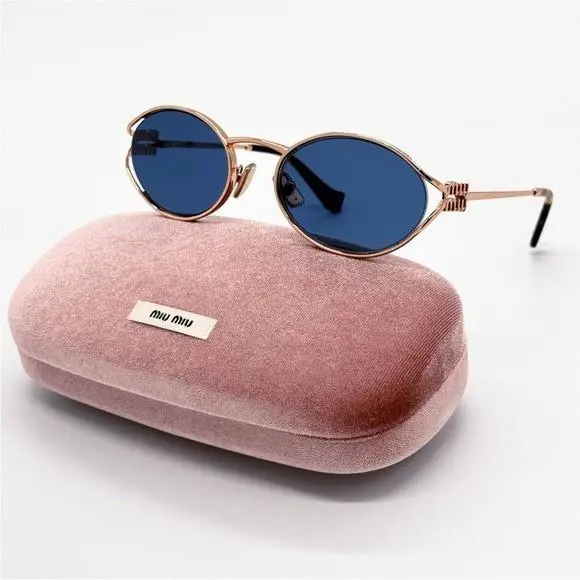 Miu Miu MU52YS ZVF1V1 Women Sunglasses Smu 52Y ZVF1V1 Oval MU 52YS Gold