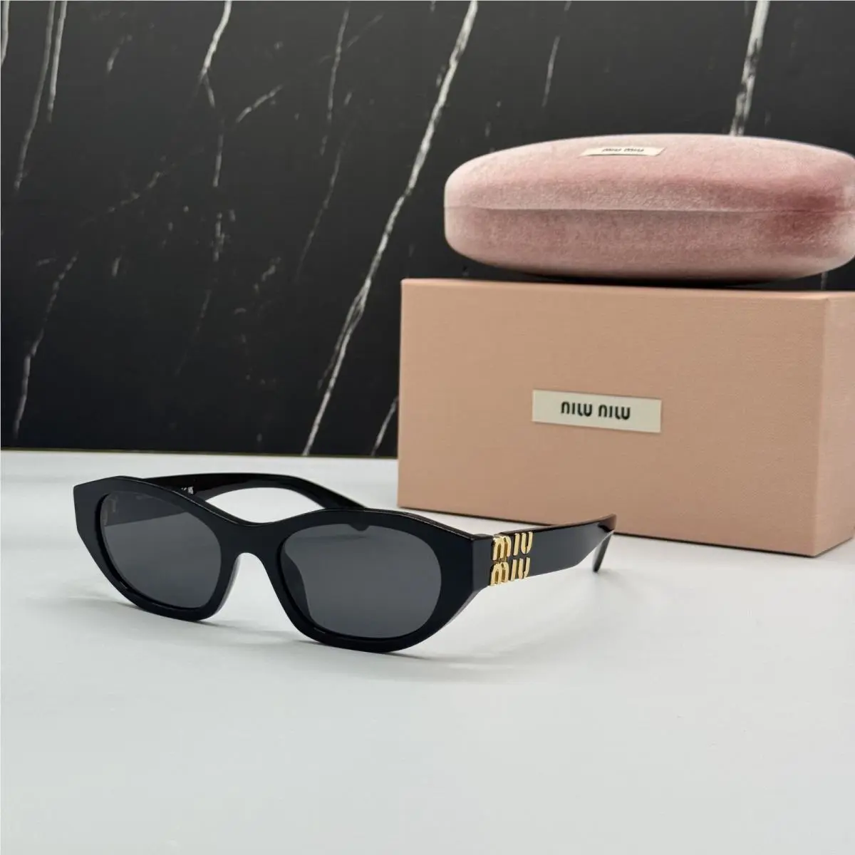 Miu Miu MUA03S 16K08Z Sunglasses Black Women MU A03S Smu A03 Eyewear