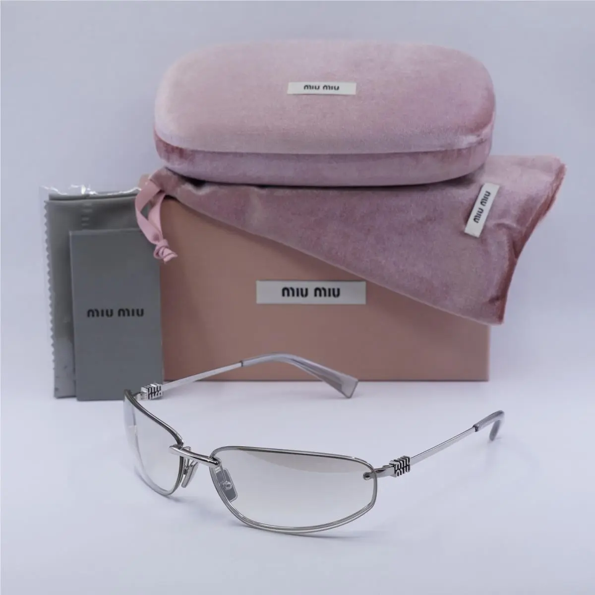 Miu Miu MUA50S 1BC8H1 Silver/silver to Clear Gradient Mirror 68-15-130