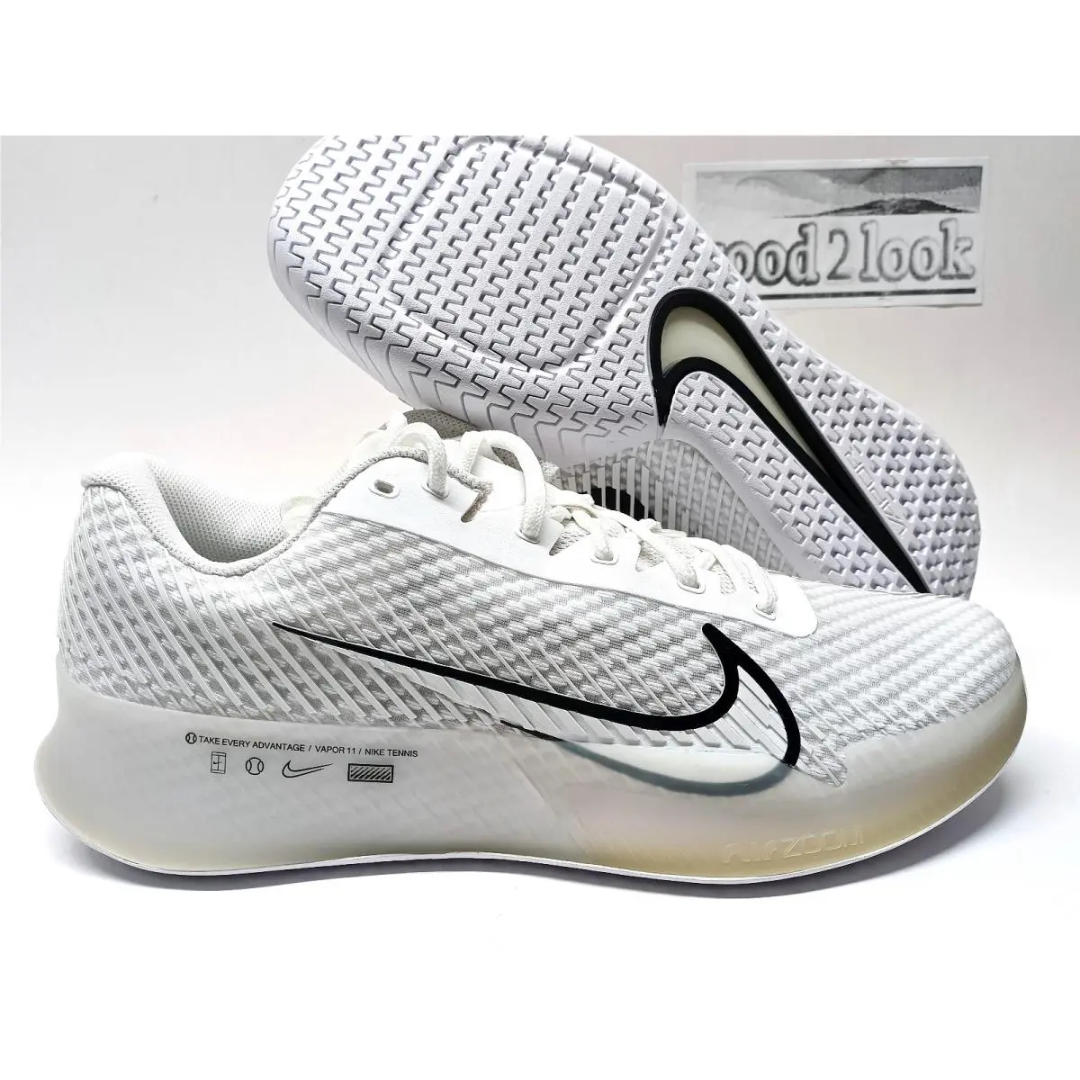 Nike Zoom Vapor 11 HC Tennis Shoe Summit White/black Size Men 11 DR6966-101