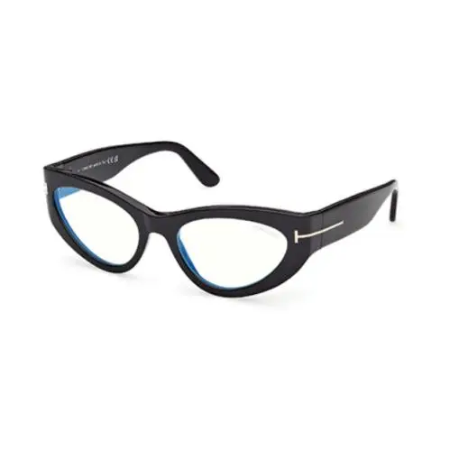 Tom Ford FT6134 B 001 Shiny Black Cat Eye 55mm Women`s Eyeglasses