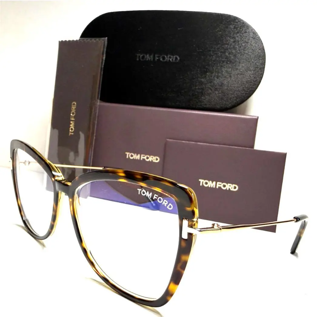 Tom Ford TF5882-B 056 Havana with Gold Temples Eyeglasses Frame 55-15
