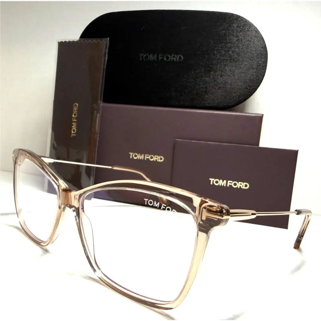 Tom Ford TF5687-B 045 Crystal Pink with Gold Temples Eyeglasses 56-14