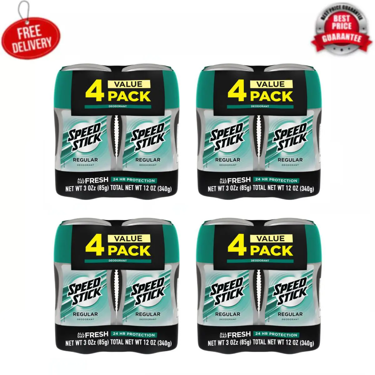 Speed Stick Deodorant For Men Regular 24 Hour Freshness - 3 Ounce 16 Pack