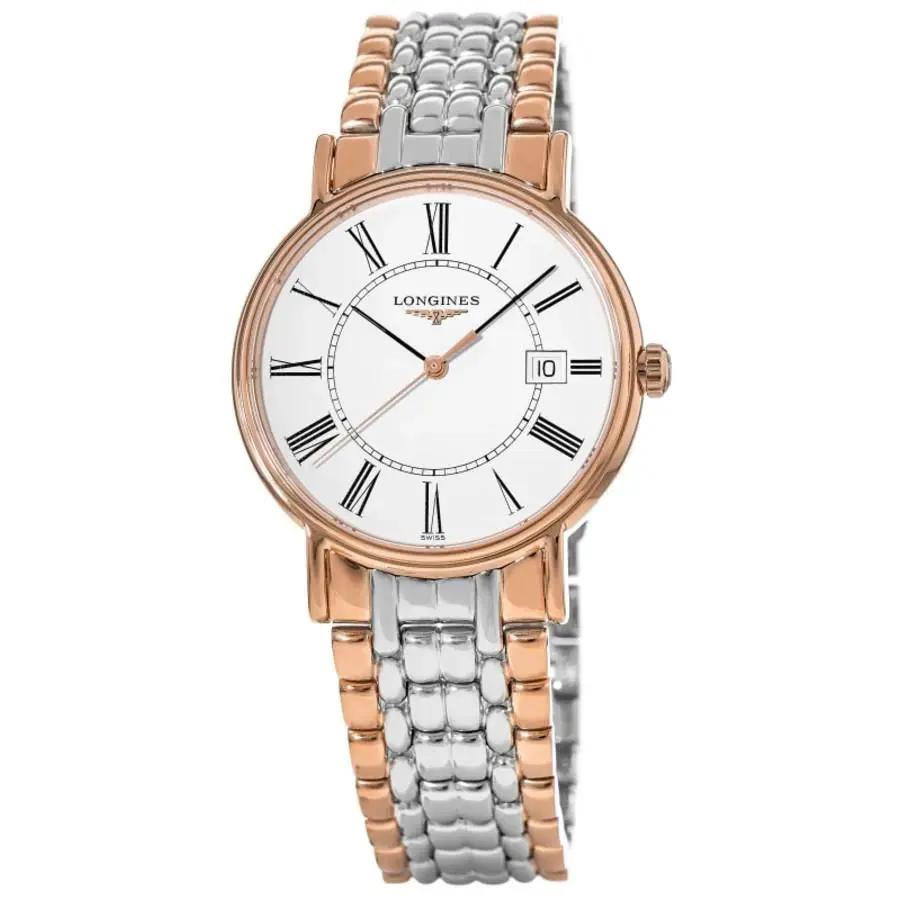 Longines Presence Quartz White Dial Two-tone Men`s Watch L4.790.1.11.7
