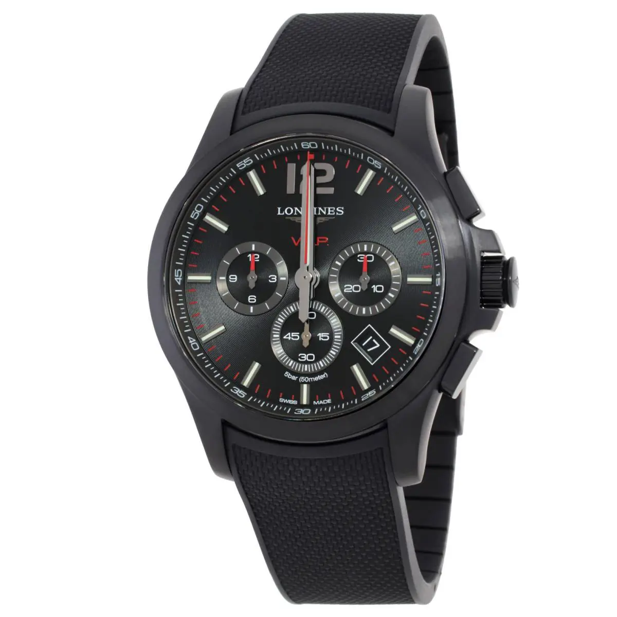 Longines Conquest Chronograph Quartz Black Dial Men`s Watch L3.727.2.56.9