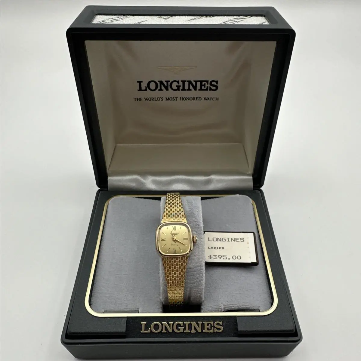 Longines Ladies 10K Rolled Gold Plate Watch 18 mm Vintage Nos w Box Works
