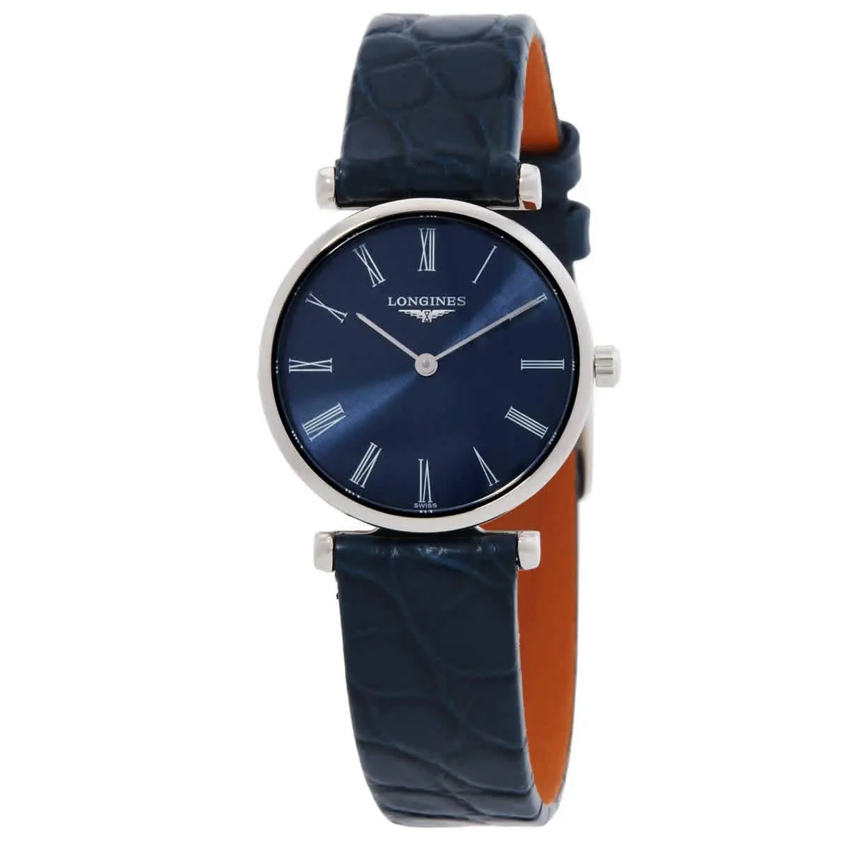 Longines La Grande Quartz Blue Dial Ladies Watch L42094942 - Dial: Blue, Band: Blue, Bezel: Silver-tone