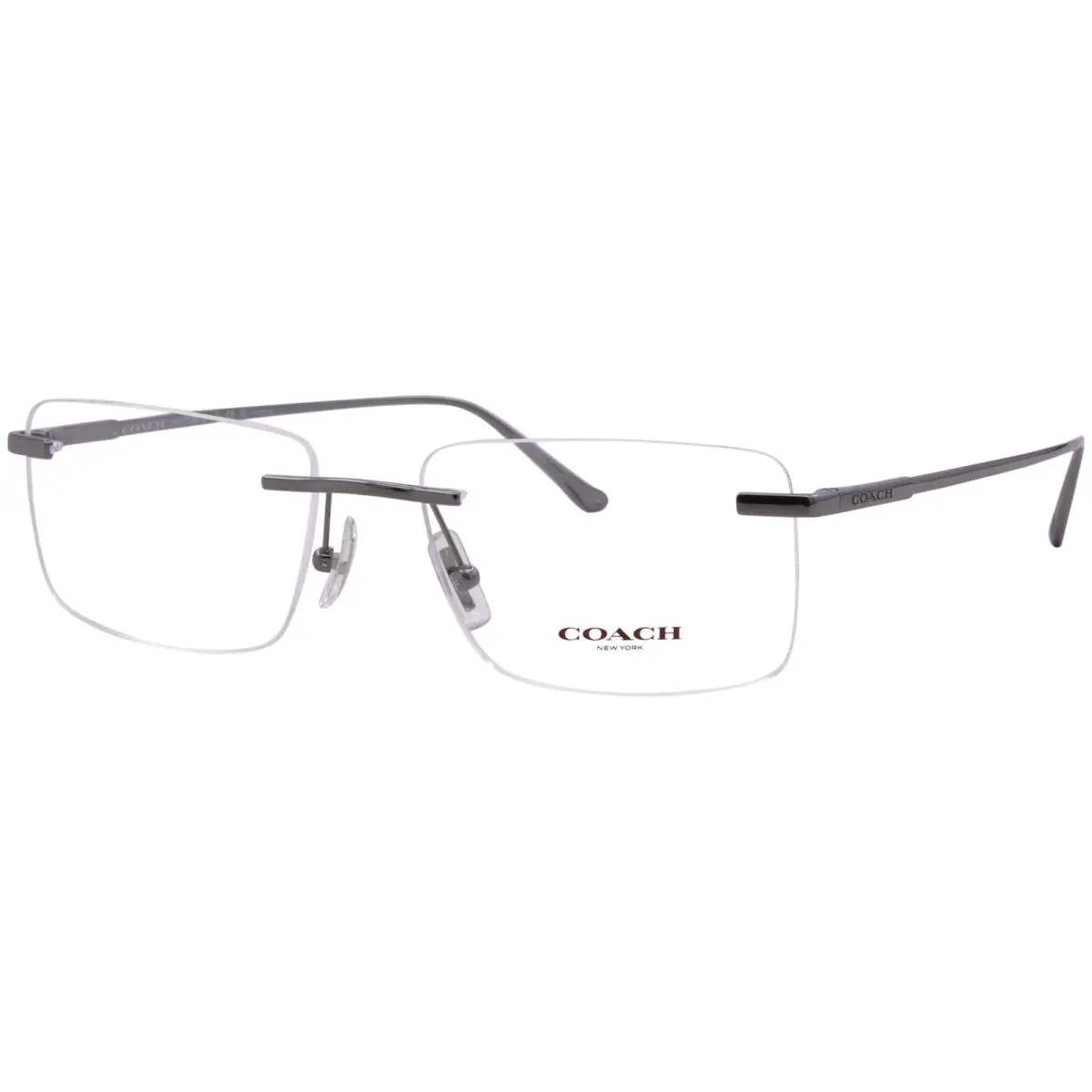 HC5196TD 9004 Titanium Eyeglasses Men`s Shiny Gunmetal Rimless Style 56mm by Coach