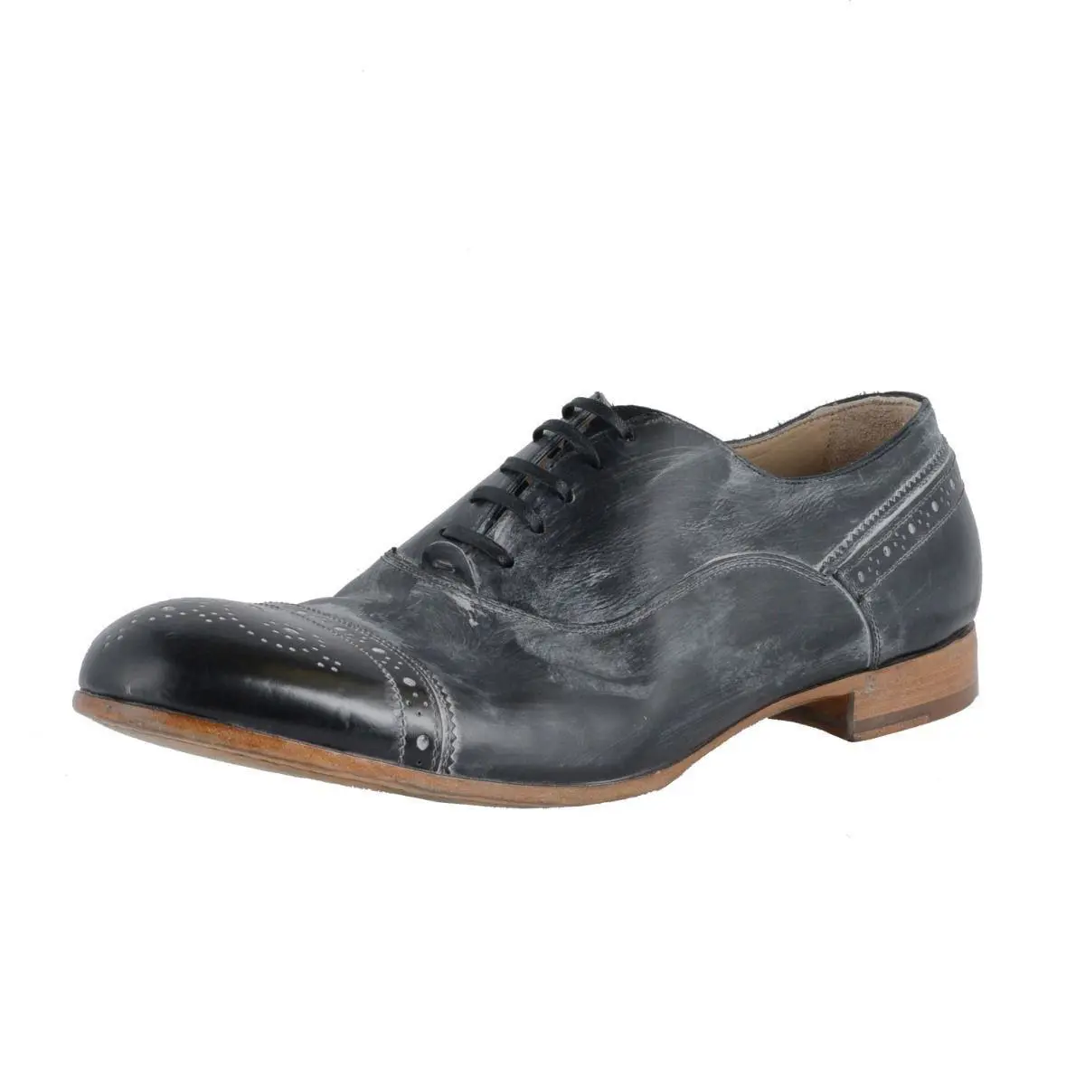 Dolce Gabbana Men`s Leather Distressed Look Oxfords Shoes US 8 IT 41