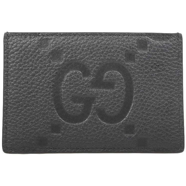 Gucci Black Jumbo GG Lether Long Credit Card Case Wallet W/box
