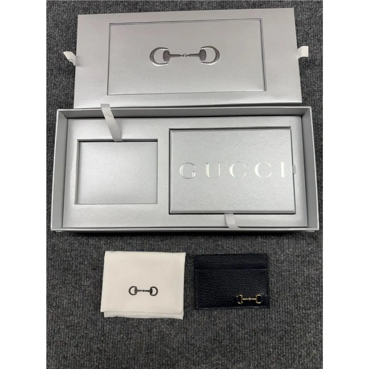 Gucci Dark Navy Leather Horsebit Card Holder