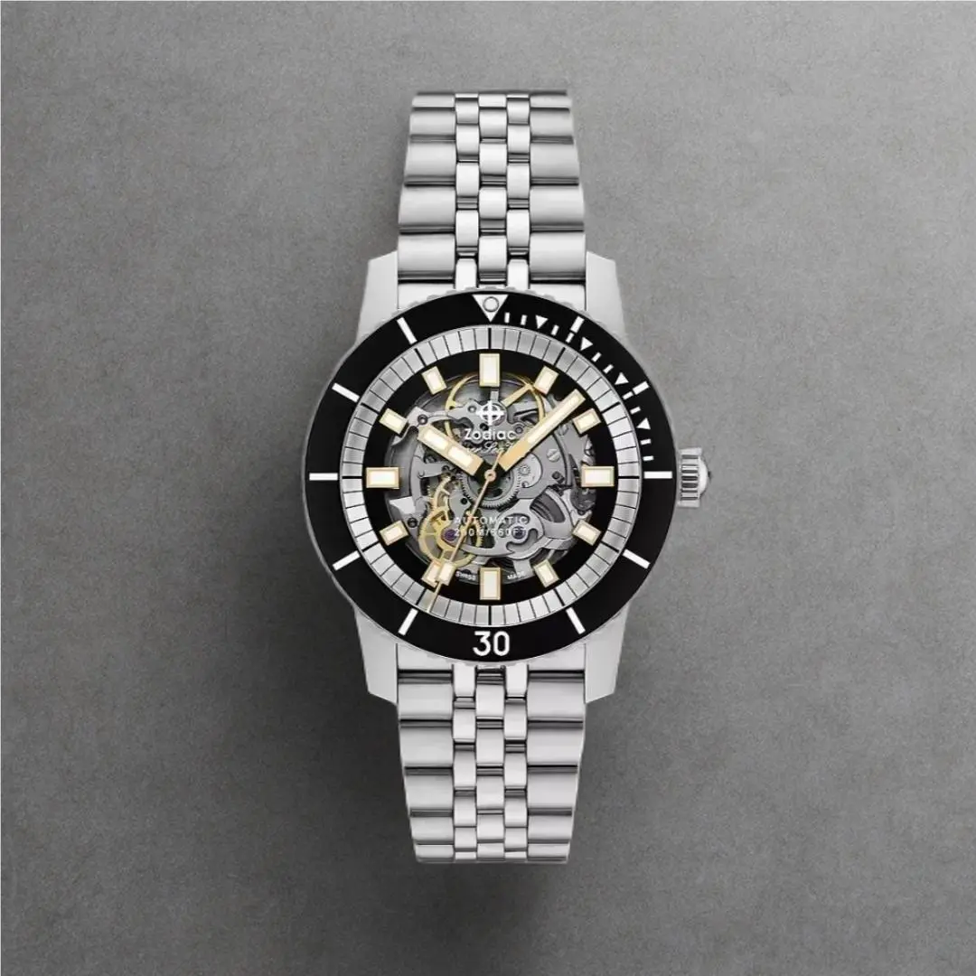 Zodiac Super Sea Wolf Automatic Watch ZO9319 Silver Black 40mm