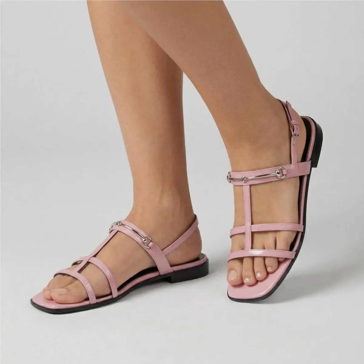 Gucci Divine Cage Horsebit Sandal in Dolly Pink Size EU 40 / US 10