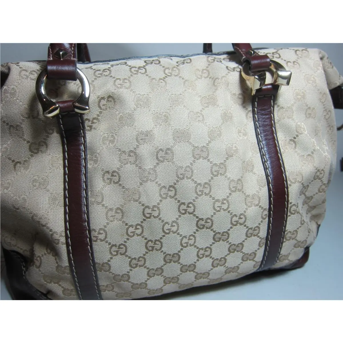 Women`s Horsebit Nail Boston Bag 189892 All Tags Included by Gucci