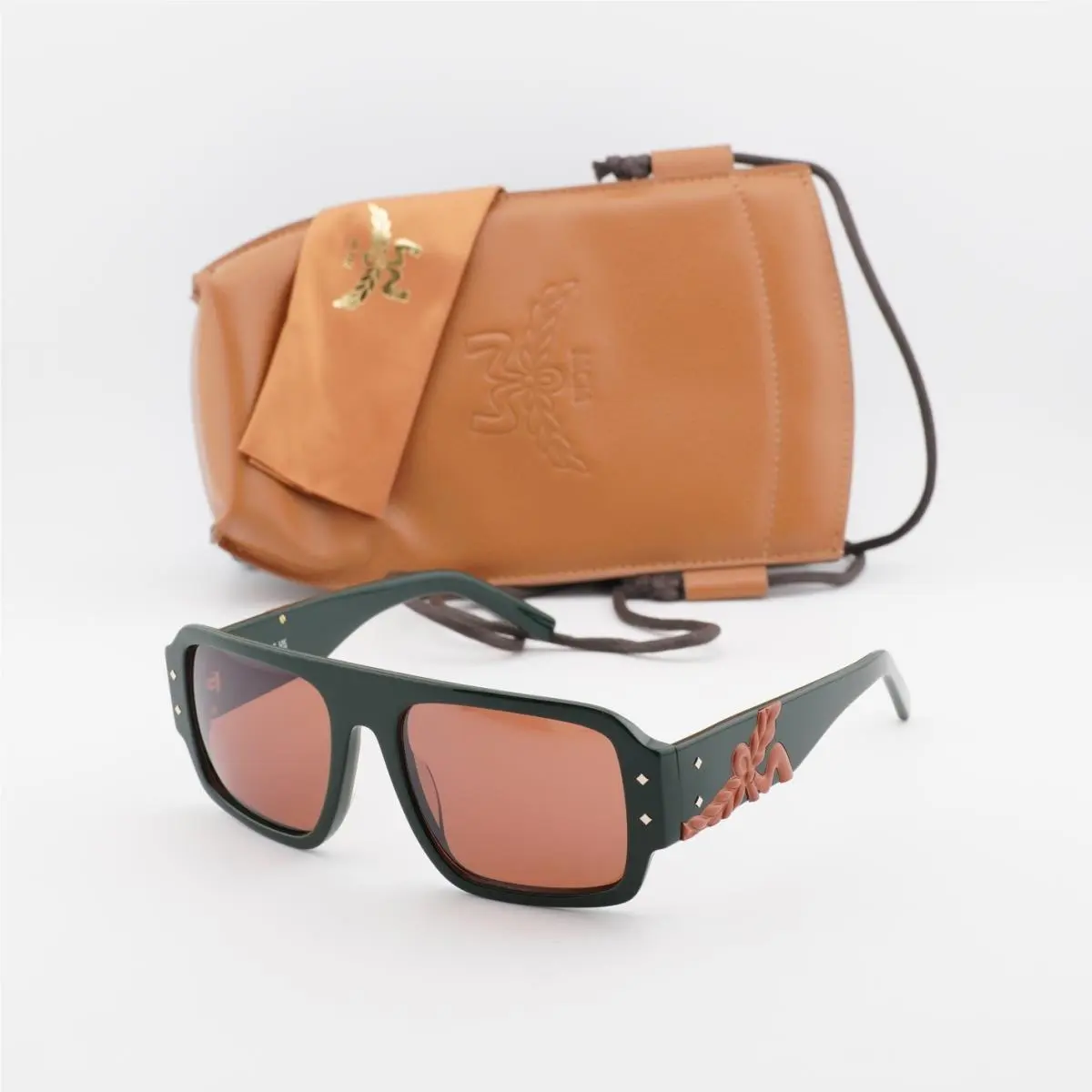 Mcm MW0022 96J Shiny Dark Green/roviex 55-18-140 Sunglasses