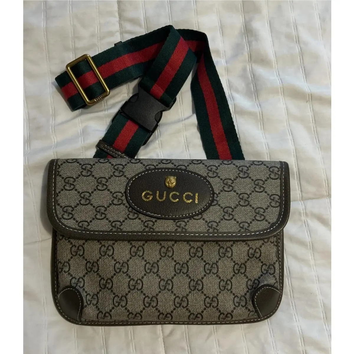 Neo Vintage Flap Belt Bag Purse GG Coated Canvas Packaging by Gucci