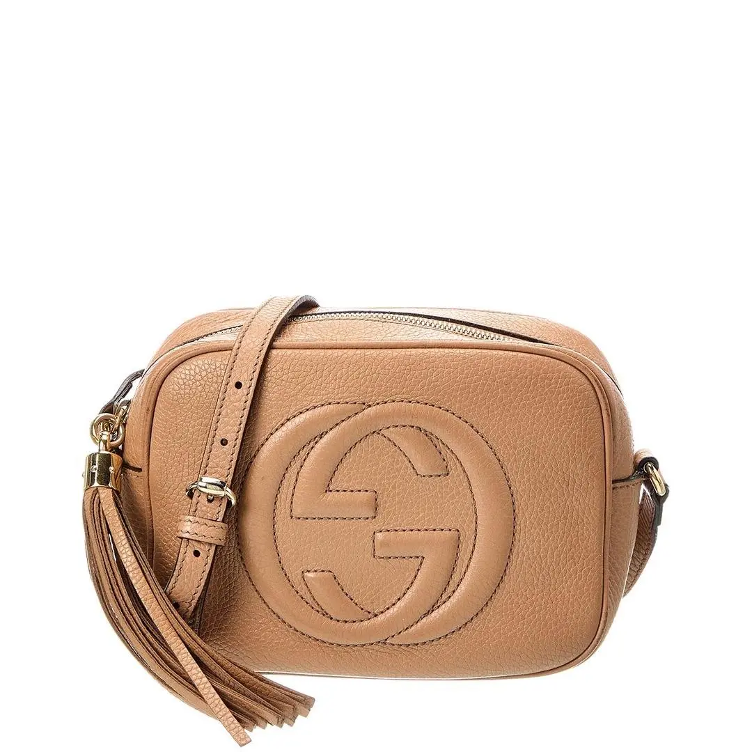 Gucci Camelia Pebbled Calfskin Leather Small Soho Disco Bag