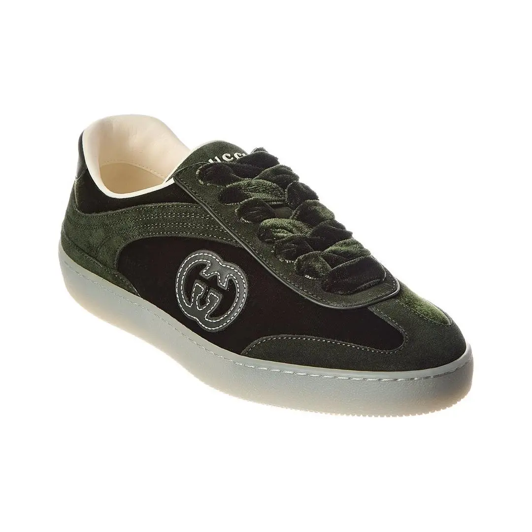 Gucci G75 Velvet Suede Sneaker Women`s Green 36.5