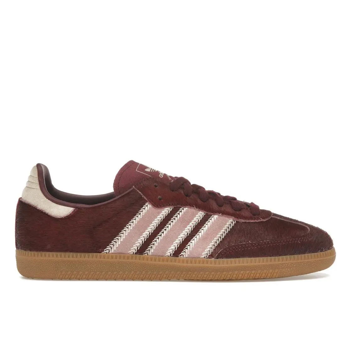 Size 4.5W Adidas Samba OG Maroon Sand Strata Pony Women`s - Multicolor