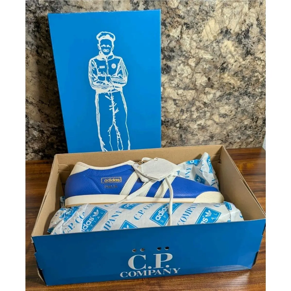 Adidas x C.p. Company Italia Spezial Originals IH3307 Blue White Gum Men`s 8.5