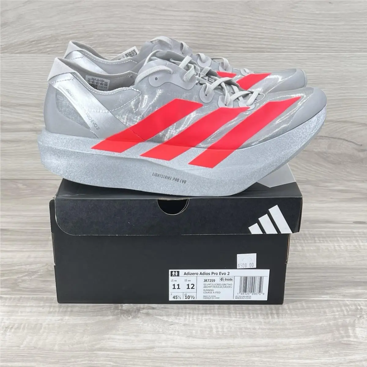 Size 11 - Adidas Adizero Adios Pro Evo 2 Silver JR7259 DS