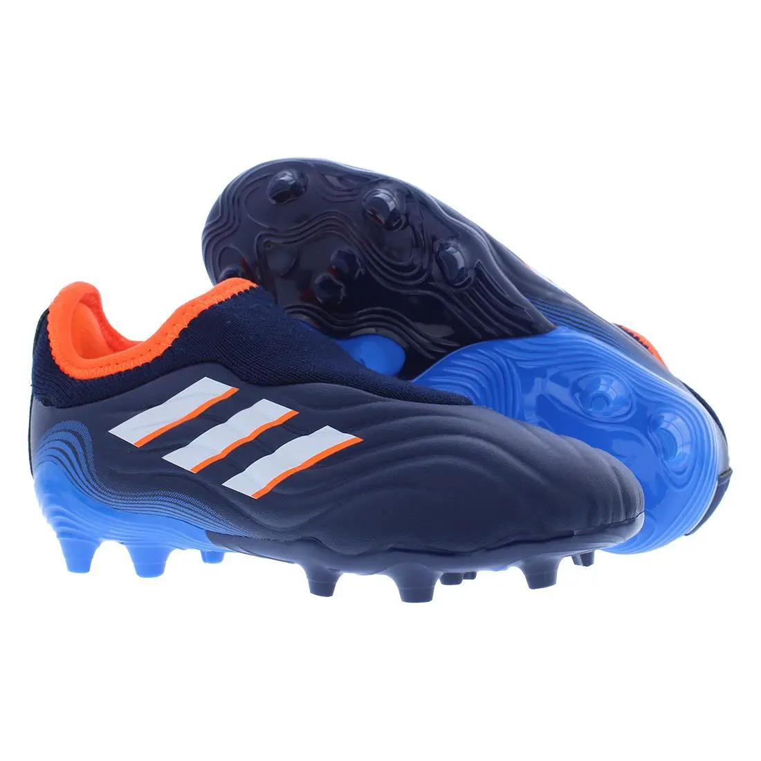 Adidas Copa Sense.3 Laceless FG GS Boys Shoes Size 10.5 Color: Navy - Navy Blue/Footwear White/Blue Rush, Main: Blue