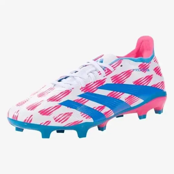 Adidas Men`s Size 11.5 Predator League FG White/solar Blue/solar Pink IG6262