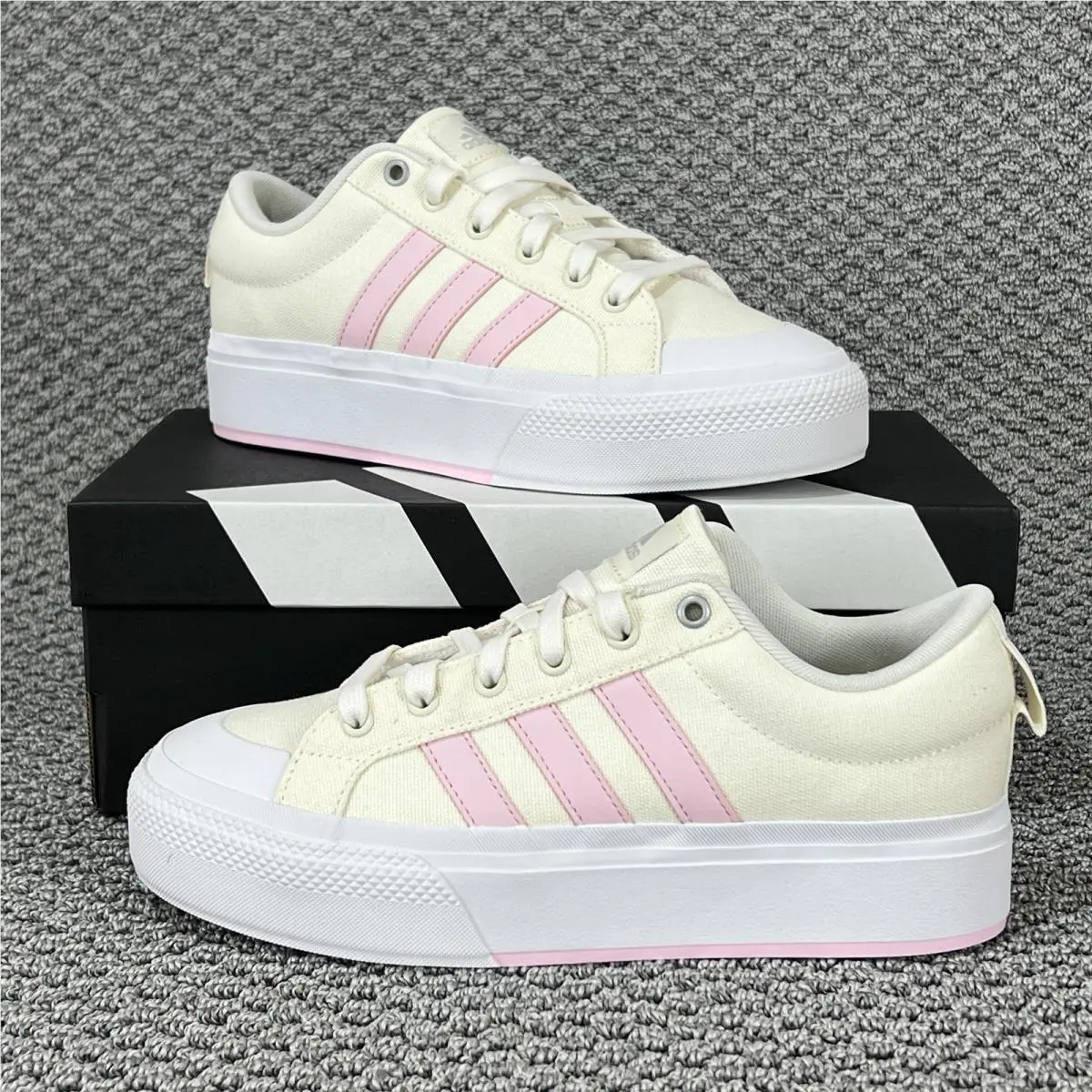 Adidas Bravada 2.0 Platform Women`s Size 9.5 Casual Off White Clear Pink White