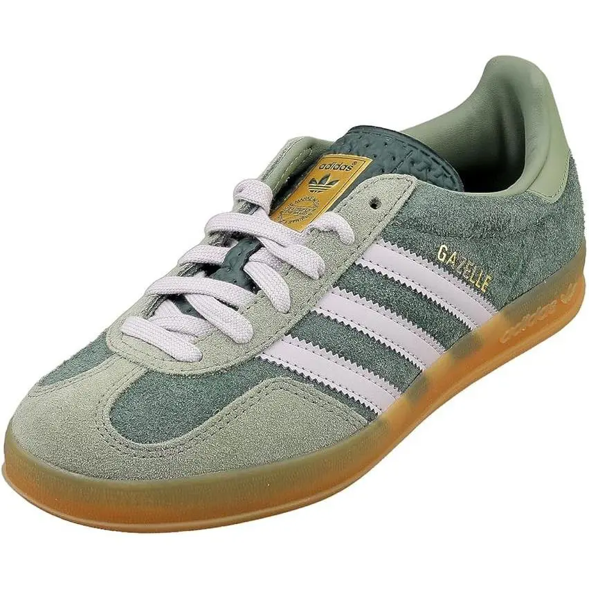 Adidas Gazelle Indoor Men`s Size 9 Sneaker Mineral Green/silver Dawn JI0323 - Green