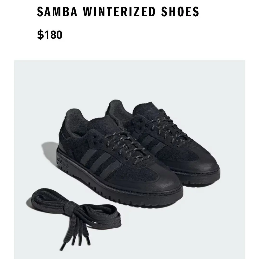 Adidas Originals Samba Winterized Size 11 Men’s Black Carbon Style JR5704