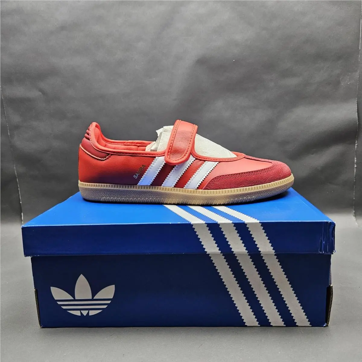 Adidas Samba Jane Shoes Womens 7.5 Red Strap Mary Jane Casual Sneakers JQ6446