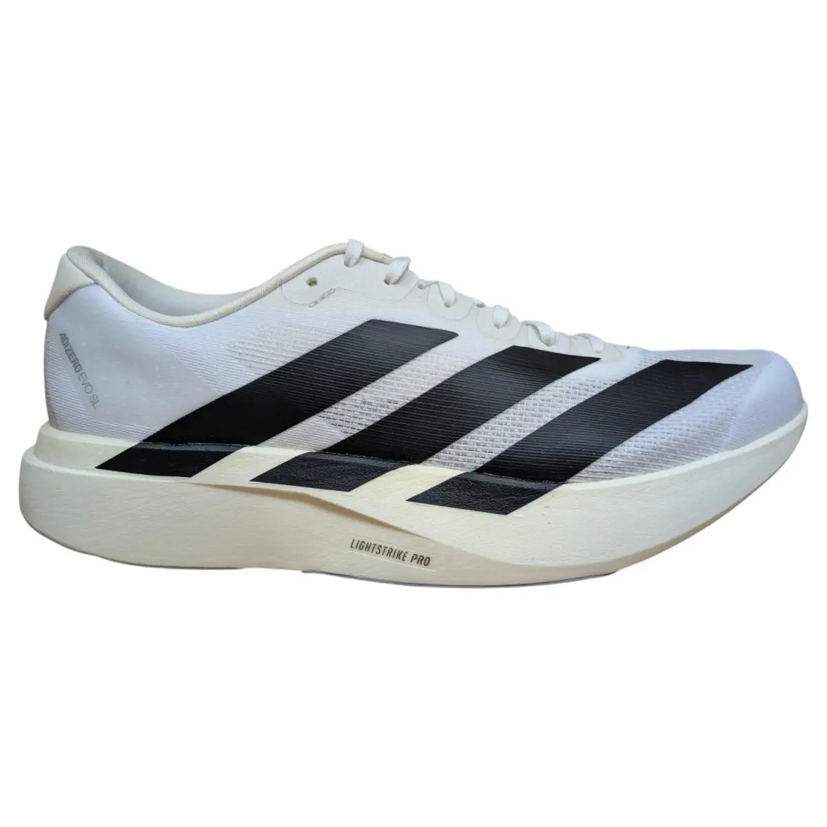Adidas Men`s Adizero Evo SL Running Shoes - White/black - US Size 11.5 - JH6206 - White