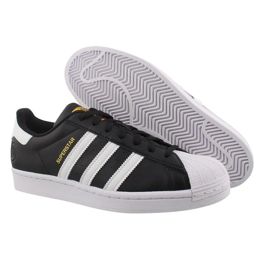 Adidas Superstar Mens Shoes Size 4 Color: Core Black/cloud White/gold Metallic