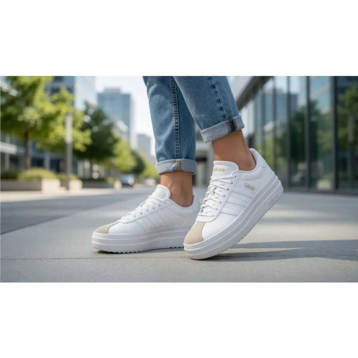 Adidas VL Court Women`s Bold Cloud White Crystal White IH3082 US Size 8.5