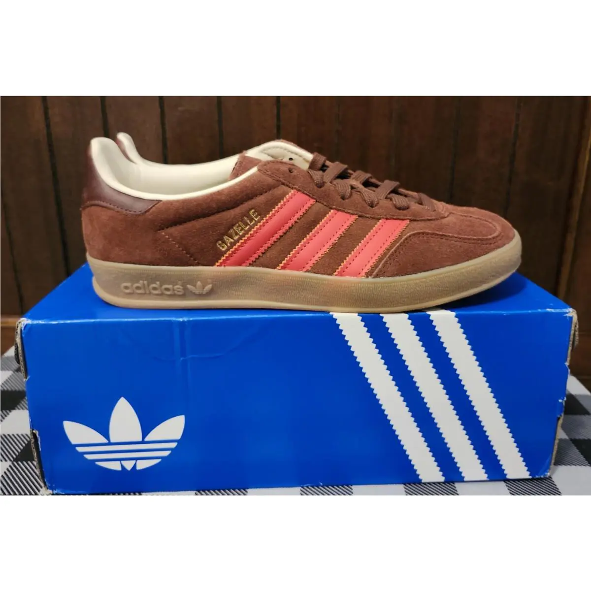 Adidas shoes - GAZELLE INDOOR - GAZELLE INDOOR - IH9663 - FOX BROWN/RED/GUM4 5