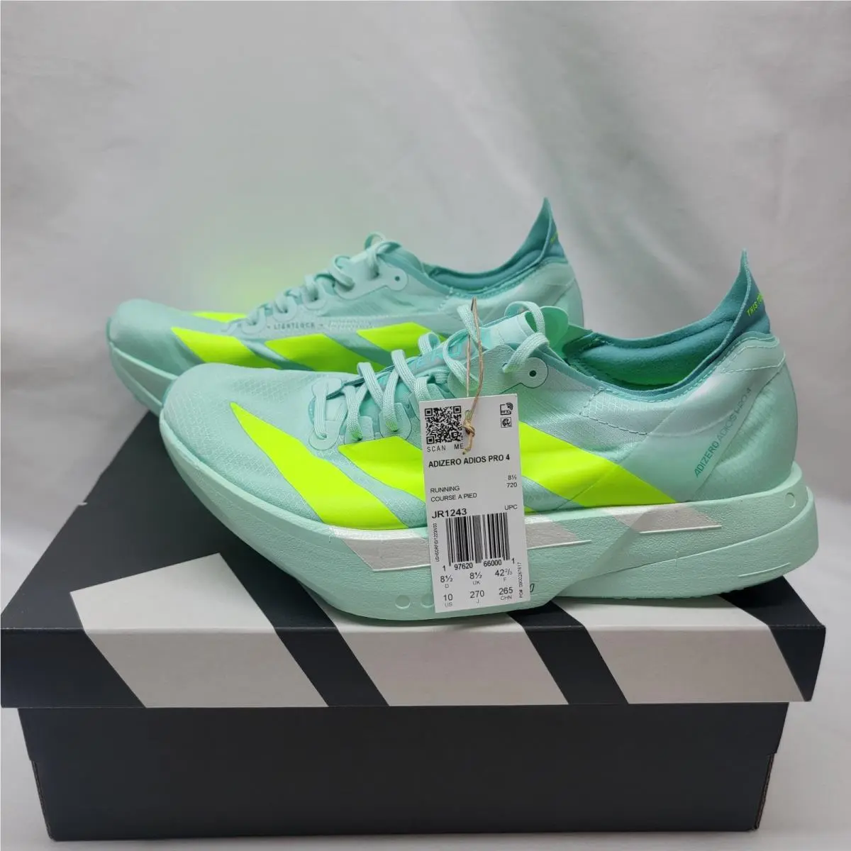 Adidas Adizero Adios Pro 4 Running Shoes Women Size 10 JR1243 Flash Aqua Lemon