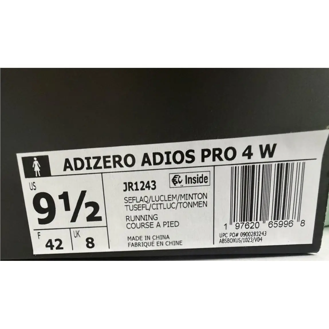 Adidas shoes - Adizero Adios Pro 4 - Adizero Adios Pro - JR1243 - Mint / Aqua / Neon Yellow (UPC: 0197620660001) 10